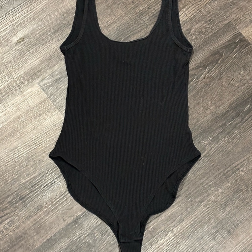 Old Navy Black Ribbed One-Piece Bodysuit